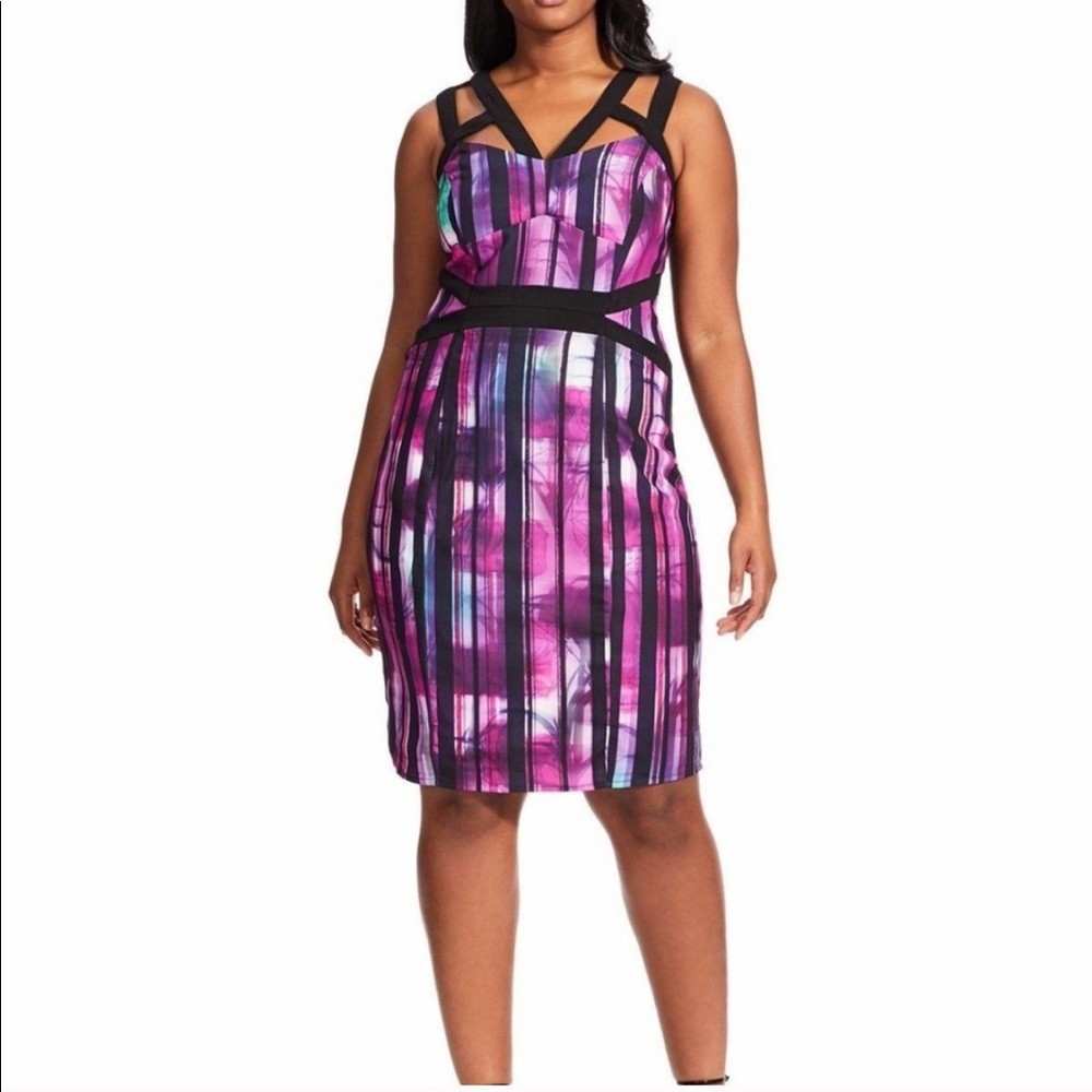 City Chic Attitude Strappy Sheath Dress